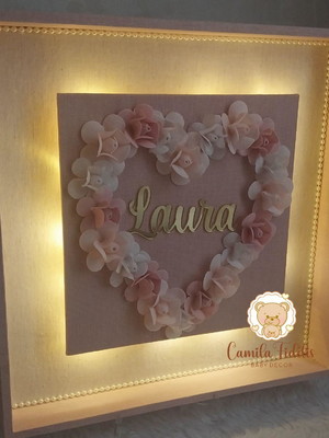 Quadro floral com leds