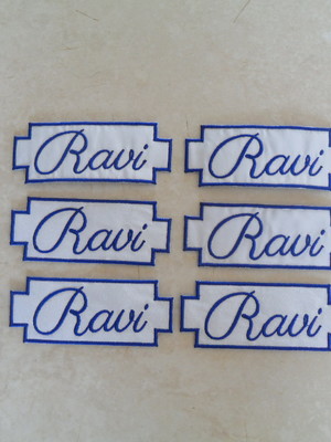 Patch bordado termocolante kit 6 tags nome