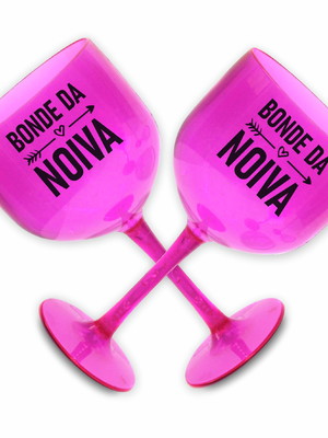 Taças despedida solteira bonde da noiva kit 10 rosa+ 1 noiva