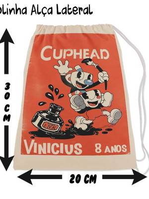 Mochilinha aniversario caneca de caneca cuphead