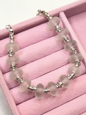 Pulseira de círculos de murano com rondeles de strass