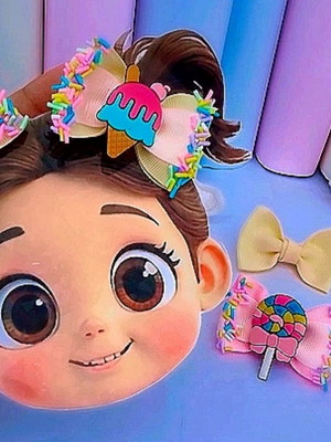 Kit com 06 lacinhos de cabelo