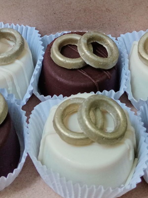 Mini pão de mel alianças