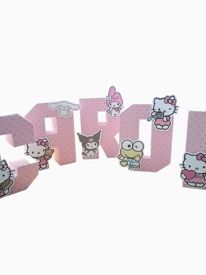 Letra 3d hello kitty