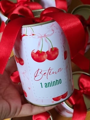 Tubolata 10x6 lembrancinha cerejinha rosa
