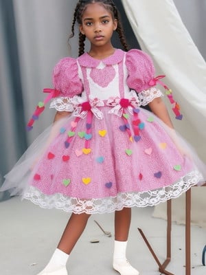 Vestido festa junina rosa