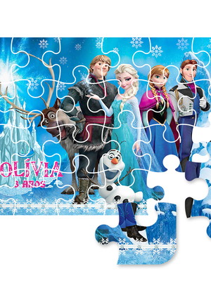 Kit com 10 lembrança quebra-cabeça frozen c 24 peças