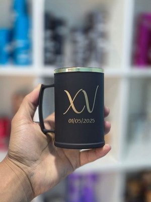 Canecas de chopp 350ml acrílico fosco com borda - 15 anos