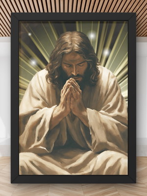Arte digital quadro - jesus cristo orando
