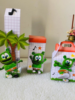 15 caixas personalizadas para festa infantil gummy bear /