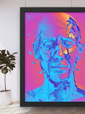 Quadro arte digital - homem onográfico