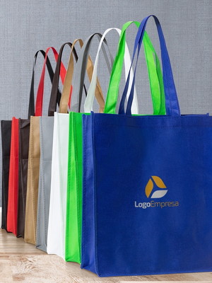 Sacola tnt com bolso personalizada com logo gravada