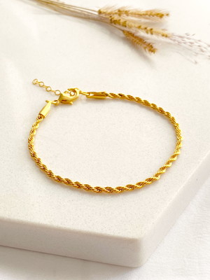 Pulseira cordão baiano folheada a ouro 18k
