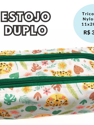 Estojo de lápis duplo - onça