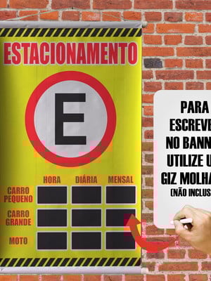 Banner comercial lona propaganda estacionamento 50cm x 80cm