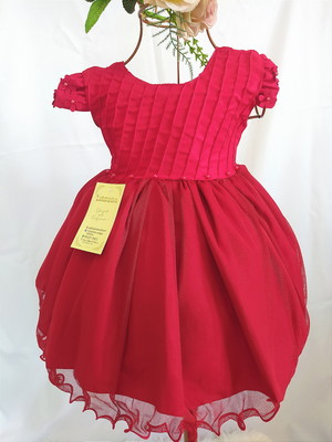 Vestido infantil bebê vermelho. manga curta, saia com tule,