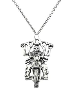 Colar motoqueiro fantasma moto corrente de aço inoxidável