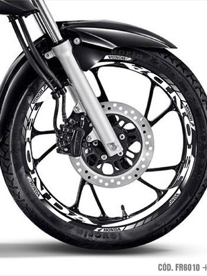 Kit adesivo friso roda moto honda cg titan fan start preto
