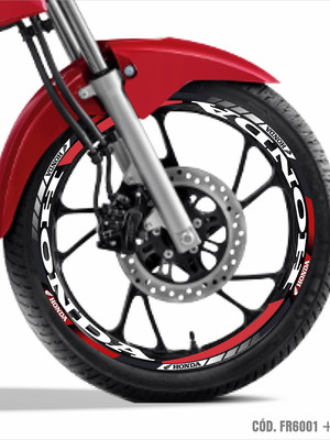 Kit adesivo friso roda honda cg titan fan start 160 vermelho
