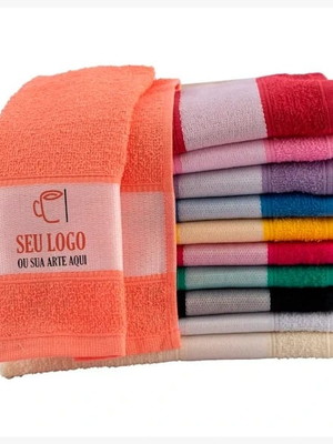 Toalha estampada com sua logo marca promoção