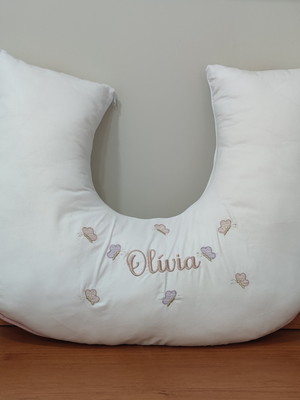 Almofada amamentação personalizada meninas jardim borboletas