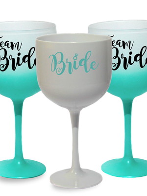 Taças chá lingerie gin 580ml degrade team bride festa noiva