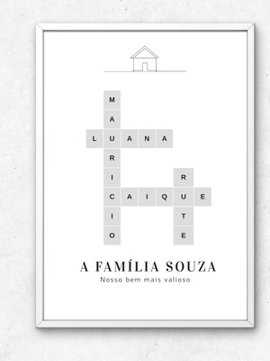 Quadro palavras-cruzadas família | arte digital