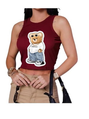 Top feminino da moda , gola redonda e mangas curtas com cami