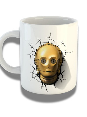Caneca de porcelana 325ml personalizada com design 3d