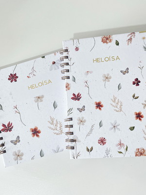 Kit livro do bebê + caderneta de saúde | flores de outono