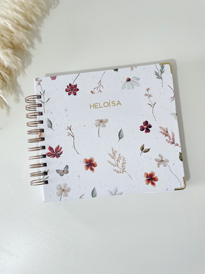 Livro do bebê personalizado | flores de outono
