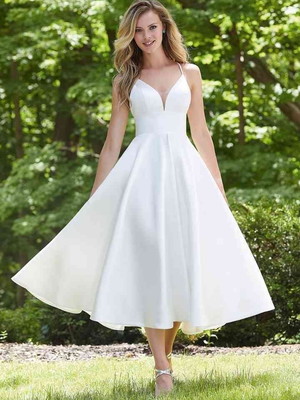 Vestido de noiva minimalista midi casamento civil