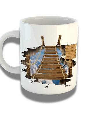Caneca de porcelana 325ml personalizada com design 3d
