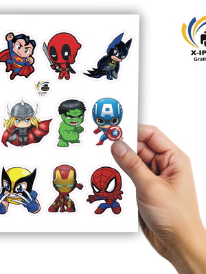 Cartelas de adesivos heróis baby
