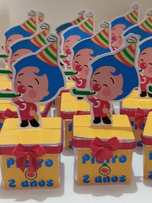 Caixinha de acrílico personalizada.palhacinho plim plim