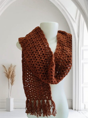 Cachecol feminino adulto cor marrom