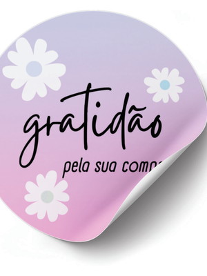 100 rótulo adesivo gratidão pela sua compra 4x4cm