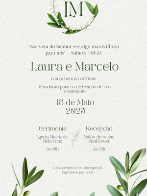 Convite de casamento - estático c/ monograma