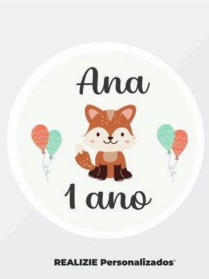 Adesivo de aniversario com animal