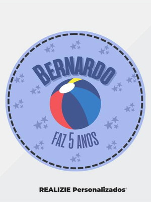 Adesivo de aniversario com uma bola
