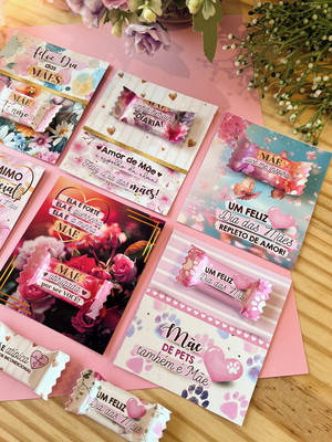 100. card com bala - dia da maes - sortidos