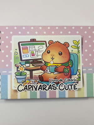 Livro para colorir capivara fofa 180g 48 folhas