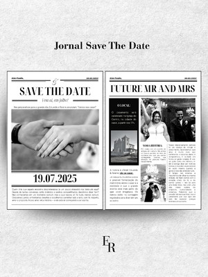 Jornal save the date para pré-wedding