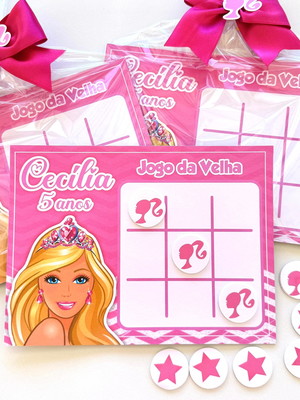 Jogo da velha lembrancinha de aniversário barbie