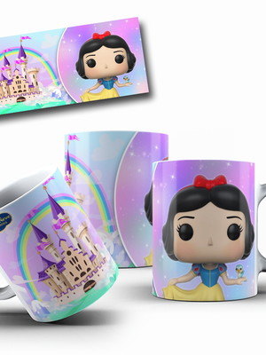 Caneca funko [princesas] presente criativo nerd/geek