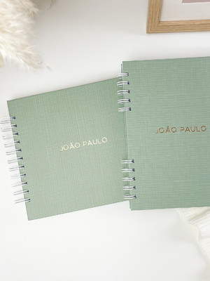 Kit livro do bebê + caderneta de vacinação | linho verde