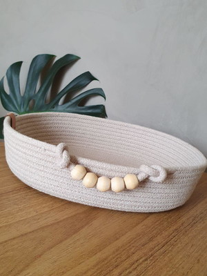 Bandeja oval miçangas | 25cm x 20cm x 6cm
