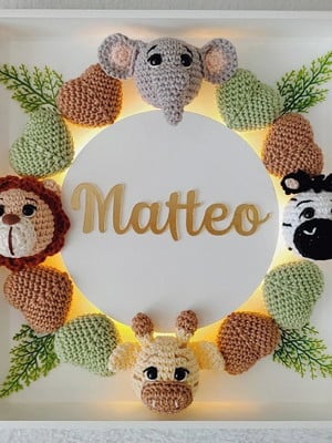 Quadro porta maternidade safari 3