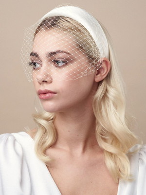 Tiara voilette de noiva branco - grinalda
