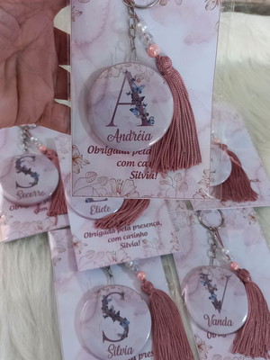 Kit com 10 chaveiros espelhos personalizados
